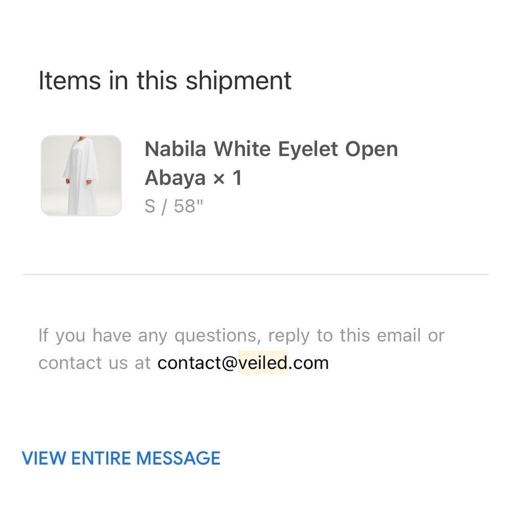 Veiled Collection Nabila White Eyelet Open Abaya Dress - Picture 2 of 2